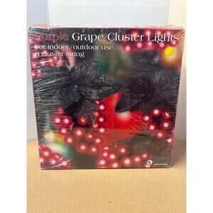 Vintage Grape 6 Cluster String Lights Purple In/Out 2-Pack Brand New by Costco
